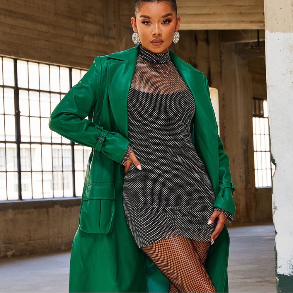 Elegant Black Rhinestone Affair Mini Dress